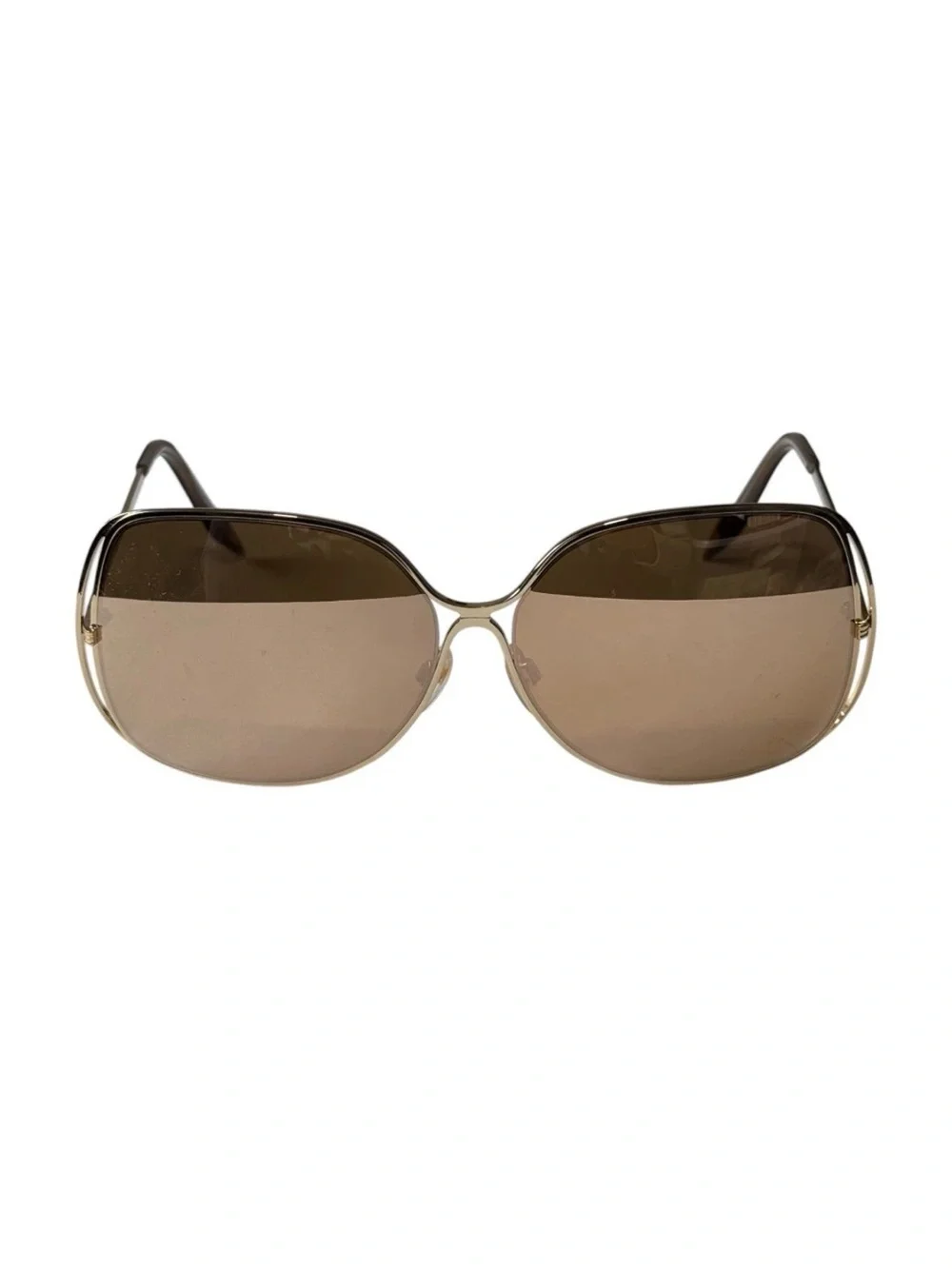 Victoria Beckham Halo Metal Drop VBS64C2 Sunglasses 18K Rose Gold Frame 24K Gold